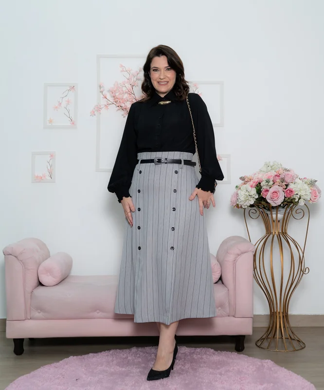 Conjunto social feminino de alfaiataria