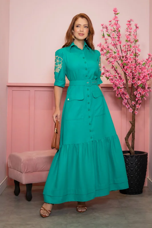 Vestido de festa evangélico longo