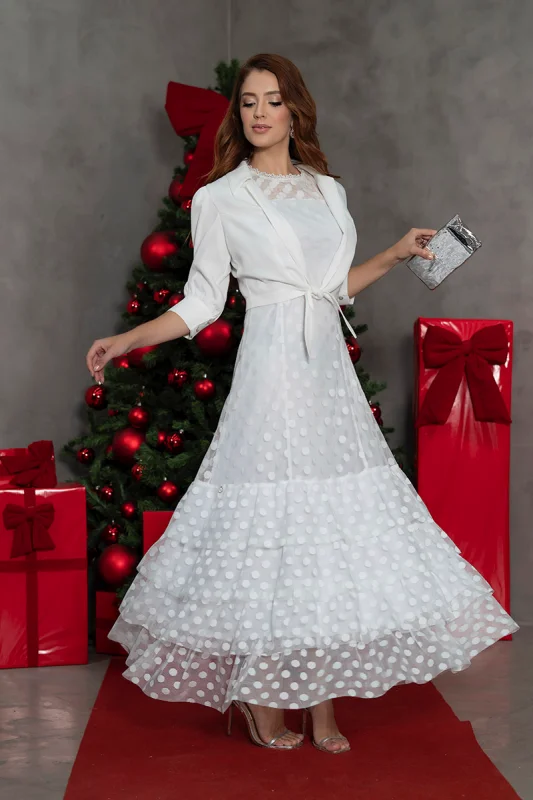 Vestido midi de festa evangélico